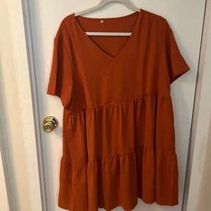 Rusty orange short sleeve dress
